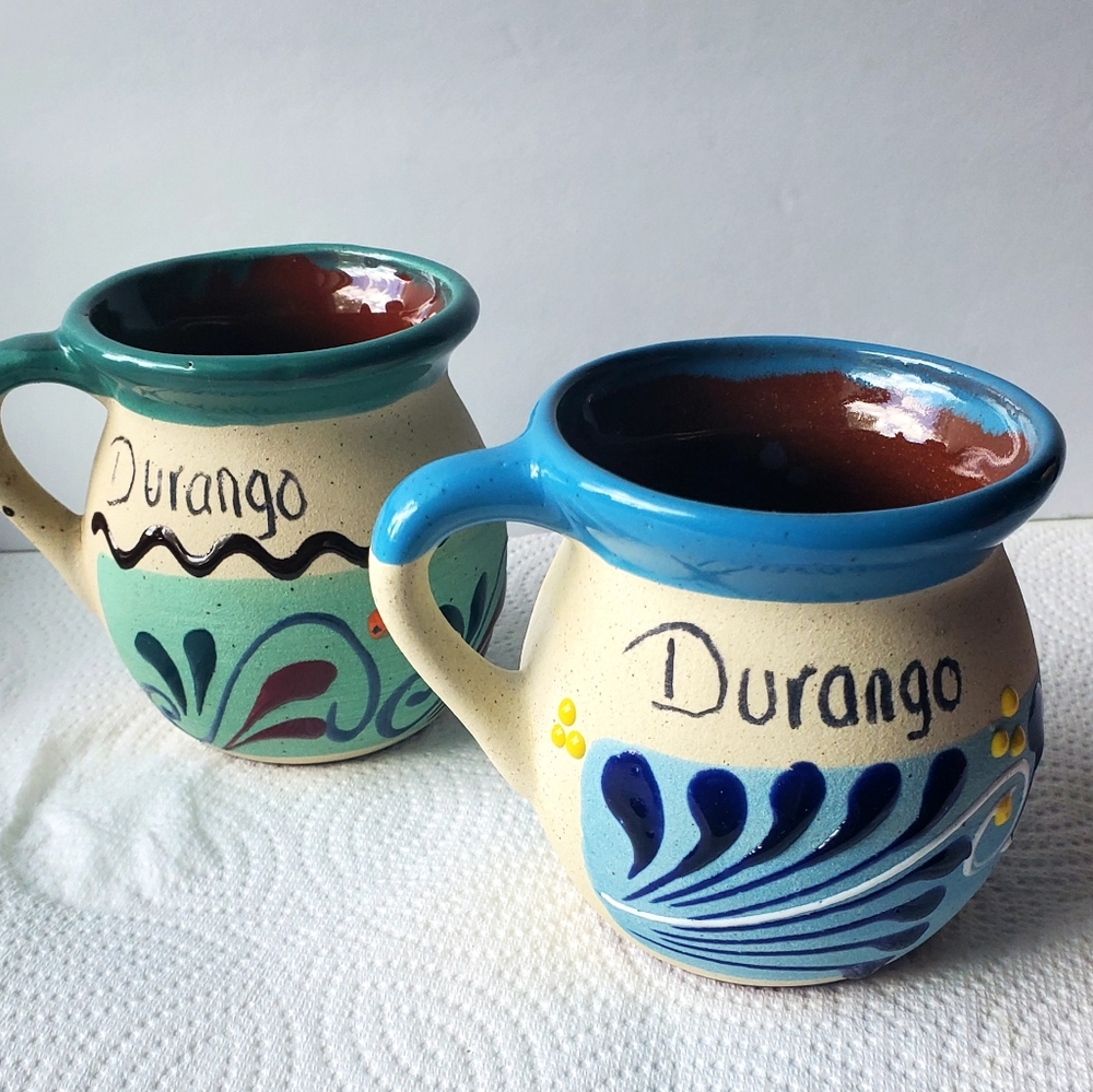 DURANGO HAND CRAFTED MUGS A SET OF 2. NEVER USED.